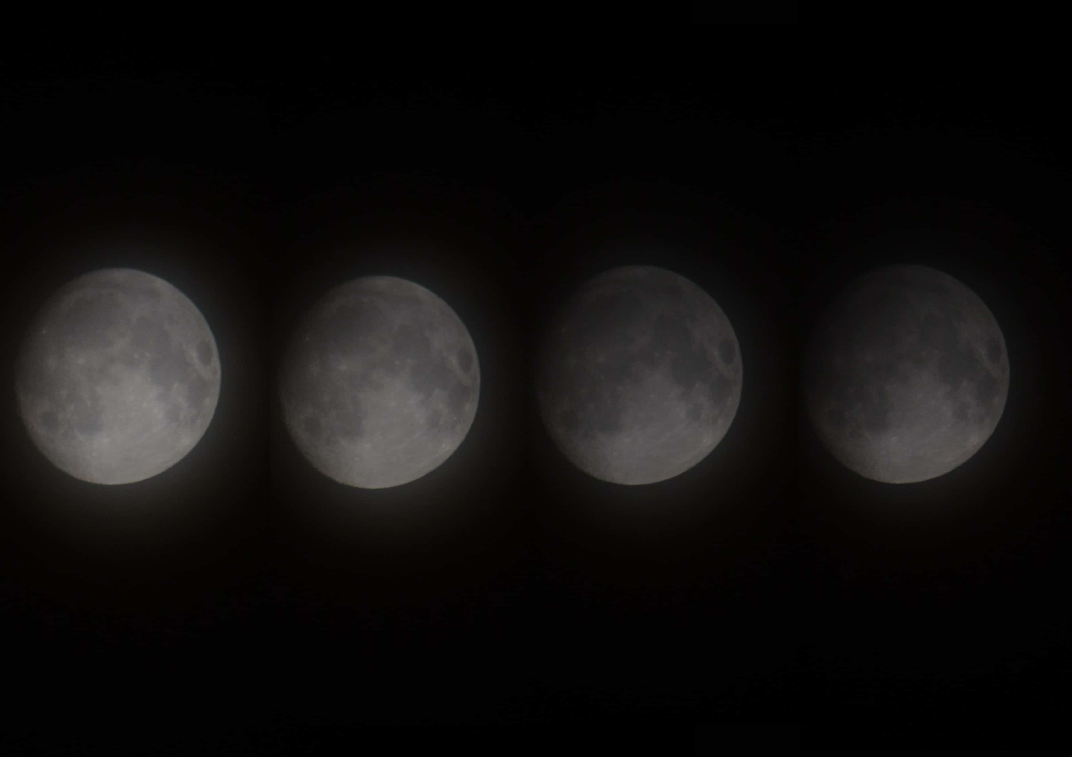 Serie di lune che vanno dal più chiaro al più scuro.